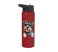 Amante del divertido Schnauzer con bolsillo que se asoma Stainless Steel Insulated Water Bottle