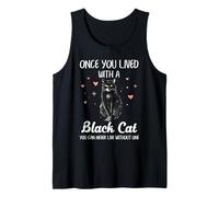 Amante del Gato Negro Retro Puesta de Sol Gatito compañero Cita Arte Camiseta sin Mangas