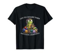 Amante del Hilo Off to Hoard para Tejer con Forma de Rana Camiseta