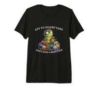 Amante del Hilo Off to Hoard para Tejer con Forma de Rana Camiseta Premium