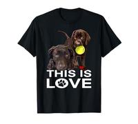 Amante del Laboratorio de Chocolate Esto es Amor Brown Labrador Retriever Camiseta