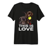 Amante del Laboratorio de Chocolate Esto es Amor Brown Labrador Retriever Camiseta Premium