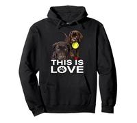 Amante del Laboratorio de Chocolate Esto es Amor Brown Labrador Retriever Sudadera con Capucha