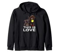 Amante del Laboratorio de Chocolate Esto es Amor Brown Labrador Retriever Sudadera con Capucha