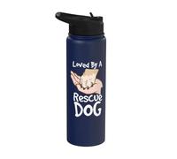 Amante del perro de rescate Adoptado Dueño de perro Rescatador de perros Adopción de perros Stainless Steel Insulated Water Bottle