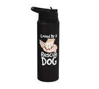 Amante del perro de rescate Adoptado Dueño de perro Rescatador de perros Adopción de perros Stainless Steel Insulated Water Bottle