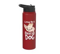 Amante del perro de rescate Adoptado Dueño de perro Rescatador de perros Adopción de perros Stainless Steel Insulated Water Bottle