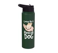 Amante del perro de rescate Adoptado Dueño de perro Rescatador de perros Adopción de perros Stainless Steel Insulated Water Bottle