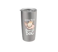 Amante del perro de rescate Adoptado Dueño de perro Rescatador de perros Adopción de perros Vaso térmico de acero inoxidable de doble pared