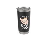 Amante del perro de rescate Adoptado Dueño de perro Rescatador de perros Adopción de perros Vaso térmico de acero inoxidable de doble pared