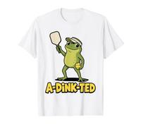 Amante del Pickleball Dink A-Dink-Ted Funny Frog, Amante de los Deportes Camiseta gráfica económica, Hombre, Blanco, L