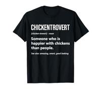 Amante del Pollo Divertido Chickentrovert Definición Granjero de Pollos Camiseta