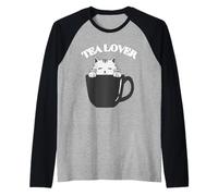 Amante del té Cool Lover of Tea Cats Bebe té Camiseta Manga Raglan