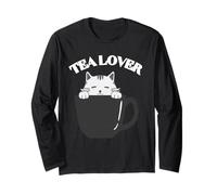 Amante del té Cool Lover of Tea Cats Bebe té Manga Larga