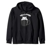 Amante del té Cool Lover of Tea Cats Bebe té Sudadera con Capucha