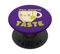 Amante del té Juego de Palabras Lindo Arte del té Cita Divertida PopSockets PopGrip Adhesivo