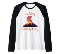 Amante del volcán I Volcanes de lava Geología divertida Camiseta Manga Raglan