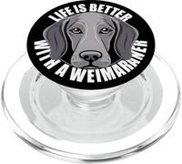Amante del Weimaraner La Vida es Mejor con una Cara de Perro Weimaraner PopSockets PopGrip para MagSafe
