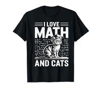 Amante Divertido de los Gatos y matemáticas con Texto en inglés I Love Math and Cats Camiseta