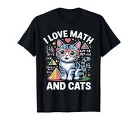 Amante Divertido de los Gatos y matemáticas con Texto en inglés I Love Math and Cats Camiseta