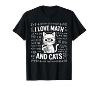 Amante Divertido de los Gatos y matemáticas con Texto en inglés I Love Math and Cats Camiseta