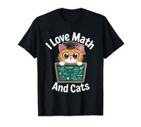 Amante Divertido de los Gatos y matemáticas con Texto en inglés I Love Math and Cats Camiseta