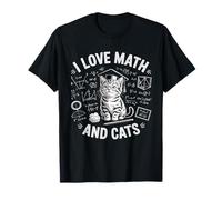 Amante Divertido de los Gatos y matemáticas con Texto en inglés I Love Math and Cats Camiseta