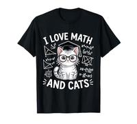 Amante Divertido de los Gatos y matemáticas con Texto en inglés I Love Math and Cats Camiseta