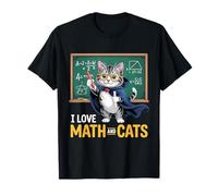 Amante Divertido de los Gatos y matemáticas con Texto en inglés I Love Math and Cats Camiseta
