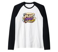 Amante Divertido de los Libros y la Historia de la Trama Twist Camiseta Manga Raglan