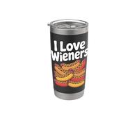 Amante divertido de los perros calientes I Love Wieners Vaso térmico de acero inoxidable de doble pared