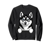 Amante Divertido de los Perros Husky de Alaska Klee Kai con Bolsillo Que se asoma Sudadera