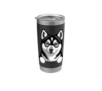 Amante divertido de los perros husky de Alaska Klee Kai con bolsillo que se asoma Vaso térmico de acero inoxidable de doble pared