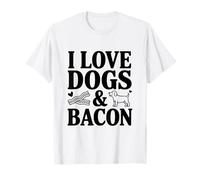 Amante Divertido de Mascotas I Love Dogs and Bacon Camiseta