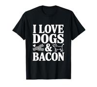 Amante Divertido de Mascotas I Love Dogs and Bacon Camiseta