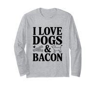 Amante Divertido de Mascotas I Love Dogs and Bacon Manga Larga