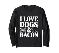 Amante Divertido de Mascotas I Love Dogs and Bacon Manga Larga