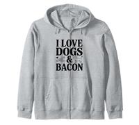 Amante Divertido de Mascotas I Love Dogs and Bacon Sudadera con Capucha