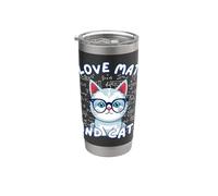 Amante lindo de los gatos I Love Math And Cats para hombres, mujeres y niños Vaso térmico de acero inoxidable de doble pared
