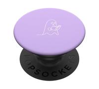 Amante Minimalista de Libros Fantasmas de Lectura - Lila PopSockets PopGrip Adhesivo