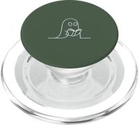 Amante Minimalista de Libros Fantasmas de Lectura - Verde Salvia PopSockets PopGrip para MagSafe