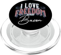 Amante patriótico Divertido de la Carne I Love Freedom and Bacon PopSockets PopGrip para MagSafe