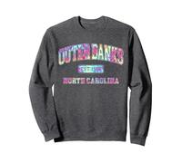 Amante Universitario de la Playa Tie-Dye de Outer Banks, Carolina del Norte Sudadera, Unisex para Adultos, Jaspeado Oscuro, XXL