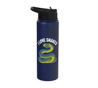 Amante vibrante de la vida silvestre I Love Snakes Stainless Steel Insulated Water Bottle