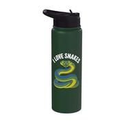 Amante vibrante de la vida silvestre I Love Snakes Stainless Steel Insulated Water Bottle