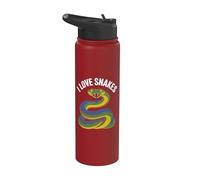 Amante vibrante de la vida silvestre I Love Snakes Stainless Steel Insulated Water Bottle