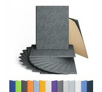 Amantech Paquete de 12 paneles acústicos autoadhesivos de espuma a prueba de sonido, panel acústico de alta densidad, paneles rectangulares de 16 x 12 x 0.4 pulgadas en el hogar, oficina, sala de