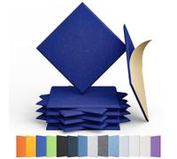 Amantech Paquete de 12 paneles acústicos autoadhesivos de espuma a prueba de sonido, panel acústico de sonido de alta densidad, paneles cuadrados de 12 x 12 x 0.4 pulgadas en el hogar, oficina, sala