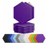 Amantech Paquete de 12 paneles acústicos autoadhesivos de espuma a prueba de sonido, panel acústico de sonido de alta densidad, paneles hexagonales de 12 x 10.23 x 0.4 pulgadas en el hogar, oficina,