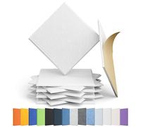 Amantech Paquete de 12 paneles acústicos autoadhesivos de espuma a prueba de sonido, panel acústico de sonido de alta densidad, paneles cuadrados de 12 x 12 x 0.4 pulgadas en el hogar, oficina, sala